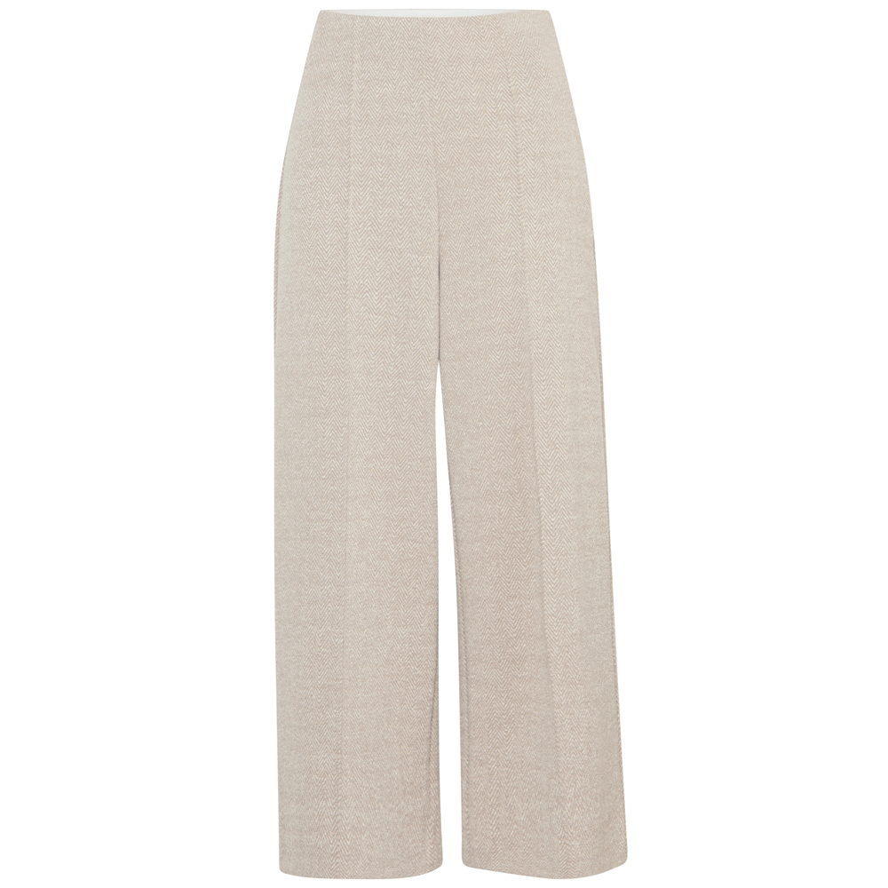 Ichi Kate Jacquard Cropped Wide Trouser